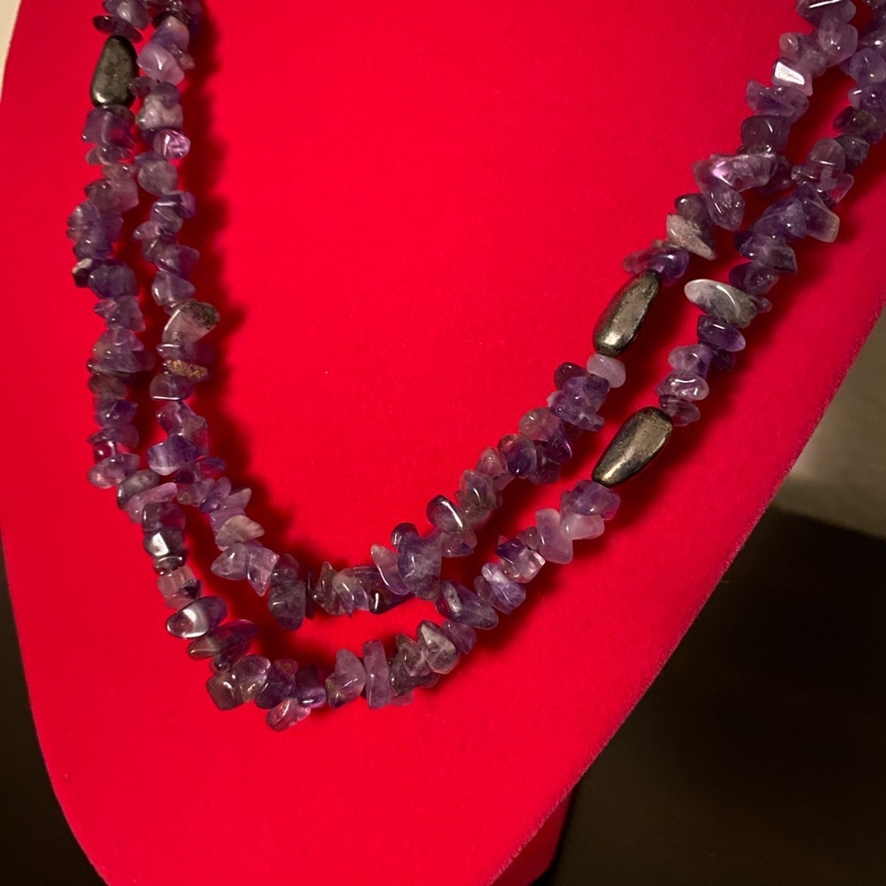 Vintage Amethyst Long Beaded Necklace - Picture 4 of 4